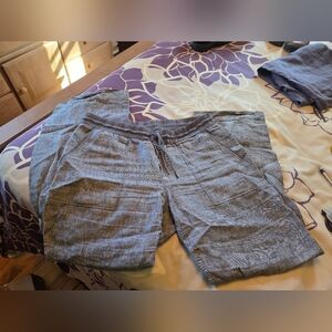 Athleta Charcoal Relaxed Linen Pants 16